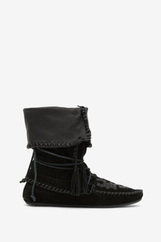 Botas Winki de piel trenzada y ante