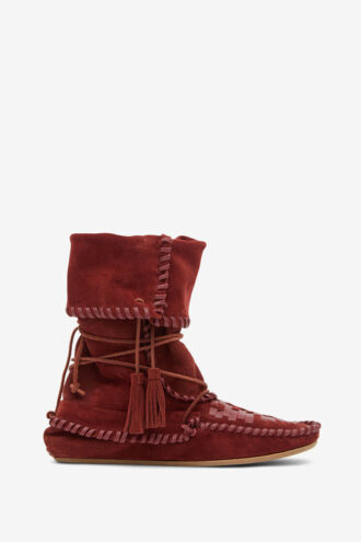 Botas Winki de piel trenzada y ante