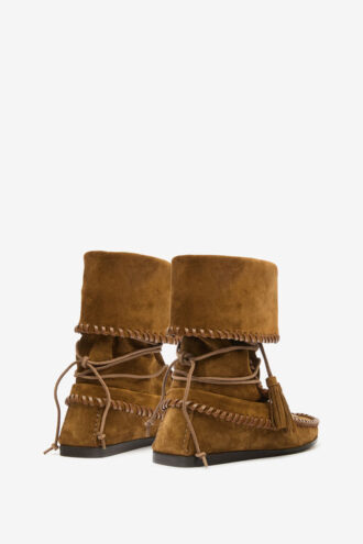 Botas Winki de piel trenzada y ante