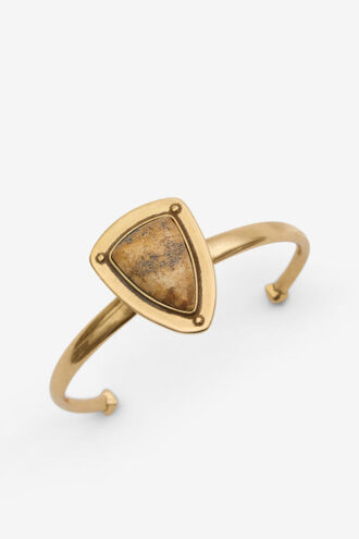 Brazalete de latón y piedra Dees