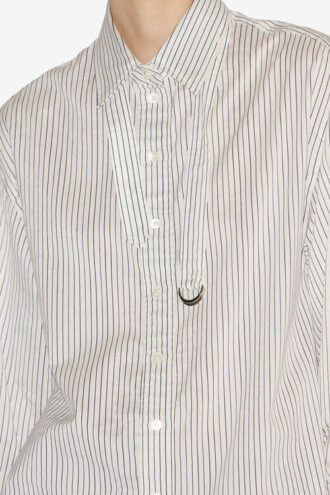 Camisa Aurora de algodón y seda a rayas