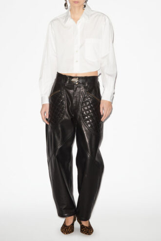 Camisa corta lisa de mezcla de seda Fleora