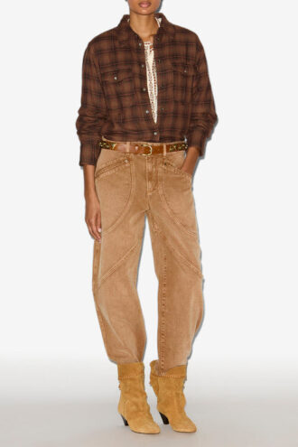 Camisa de algodón a cuadros Yalisa