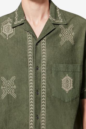 Camisa de gasa de algodón bordada Zekim Camisa de gasa de algodón bordada Zekim