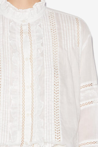 Camisa de voile de algodón calado Valda Camisa de voile de algodón calado Valda