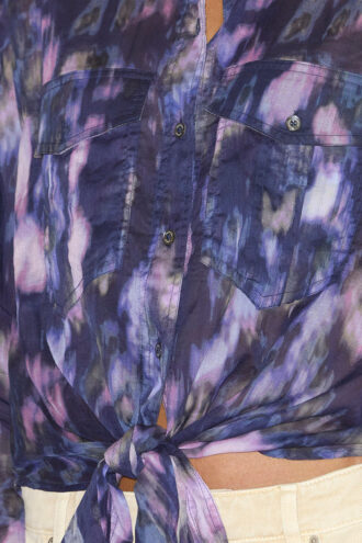 Camisa Nathy de voile de algodón estampada con lazo Camisa Nathy de voile de algodón estampada con lazo
