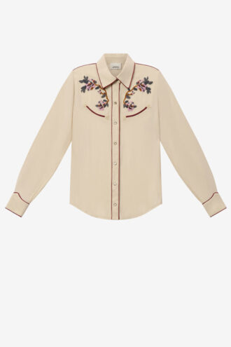 Camisa occidental de cady con abalorios Yzea