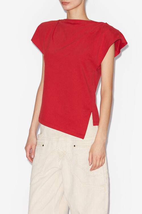 Camiseta asimétrica de algodón liso Sebani Camiseta asimétrica de algodón liso Sebani