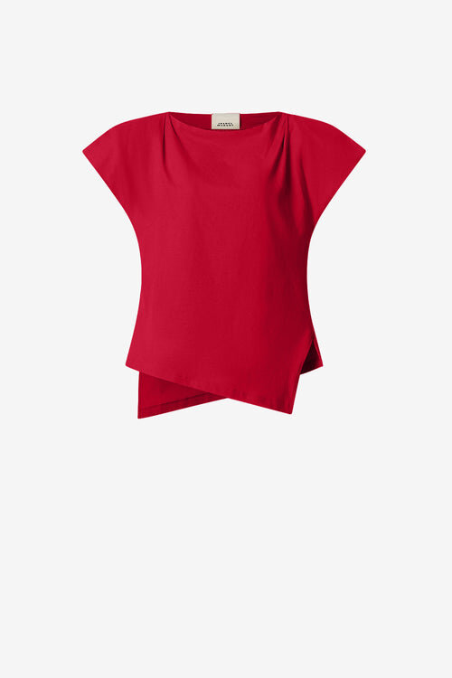 Camiseta asimétrica de algodón liso Sebani Camiseta asimétrica de algodón liso Sebani