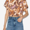 Camiseta corta de algodón con estampado acuarela Zilia Camiseta corta de algodón con estampado acuarela Zilia