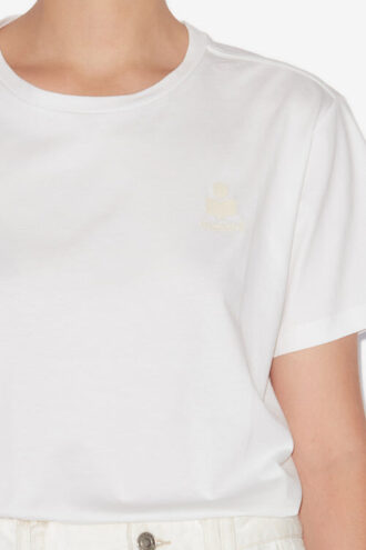Camiseta de algodón de manga corta Aby con logotipo