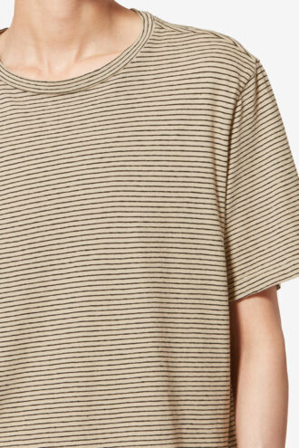 Camiseta de algodón y lino a rayas de Zewel