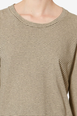 Camiseta de algodón y lino a rayas Kaaron