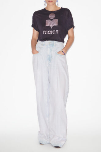 Camiseta de lino Zewel con logotipo