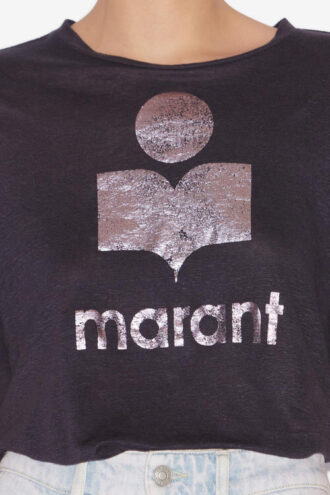 Camiseta de lino Zewel con logotipo
