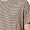 Camiseta de manga corta a rayas de algodón y lino