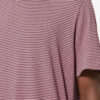 Camiseta de manga corta a rayas de algodón y lino