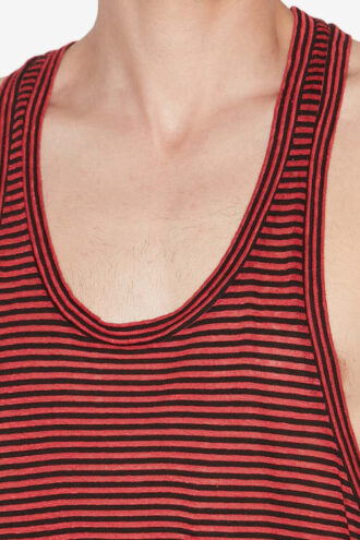 Camiseta de tirantes de lino a rayas Darius