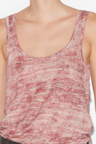 Camiseta sin mangas de lino estampada Thea