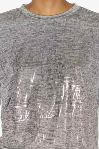Camiseta Zoeline de jersey metalizado con logotipos