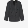 Chaqueta blazer cruzada con cuello de solapa de Klero Chaqueta blazer cruzada con cuello de solapa de Klero