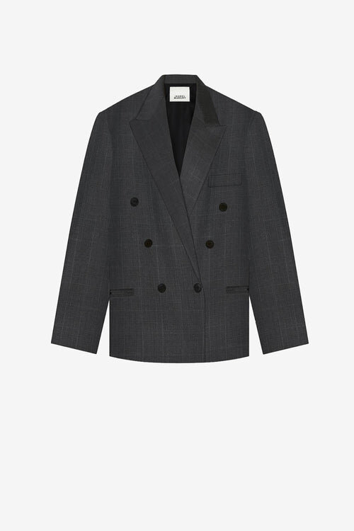 Chaqueta blazer cruzada con cuello de solapa de Klero Chaqueta blazer cruzada con cuello de solapa de Klero