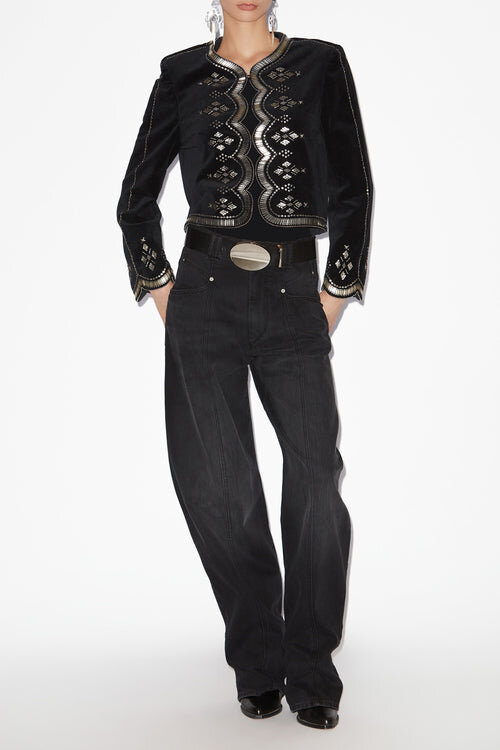Chaqueta corta de terciopelo bordada Hady Chaqueta corta de terciopelo bordada Hady