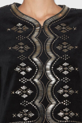Chaqueta corta de terciopelo bordada Hady