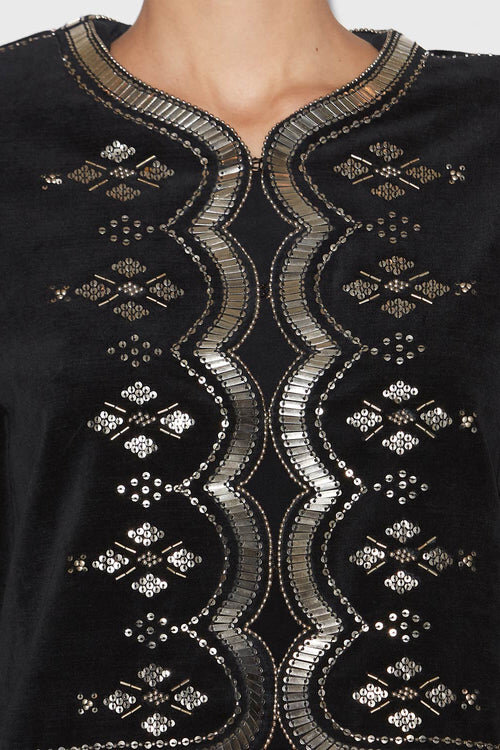 Chaqueta corta de terciopelo bordada Hady Chaqueta corta de terciopelo bordada Hady
