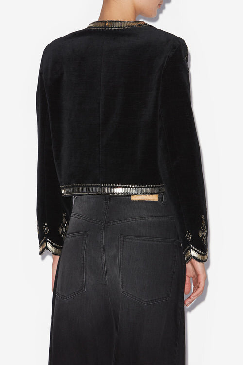 Chaqueta corta de terciopelo bordada Hady Chaqueta corta de terciopelo bordada Hady