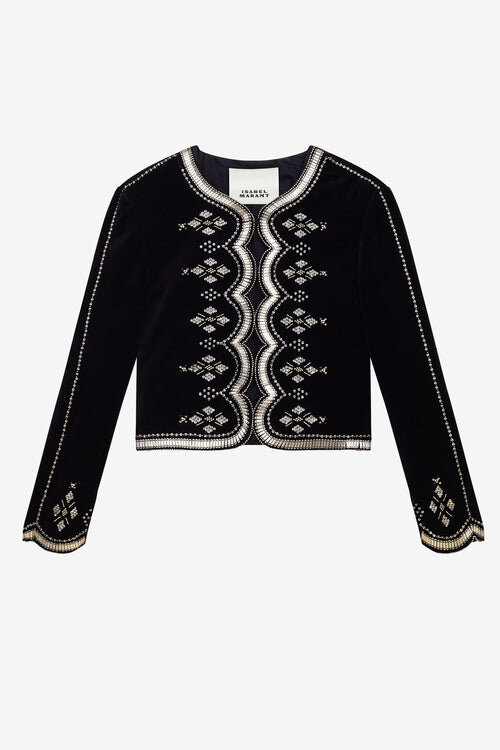 Chaqueta corta de terciopelo bordada Hady Chaqueta corta de terciopelo bordada Hady