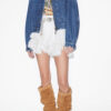 Chaqueta corta estilo workwear Julie en denim liso Chaqueta corta estilo workwear Julie en denim liso