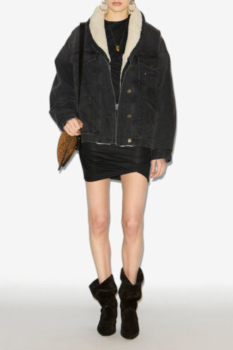 Chaqueta de denim y piel sintética Pimia