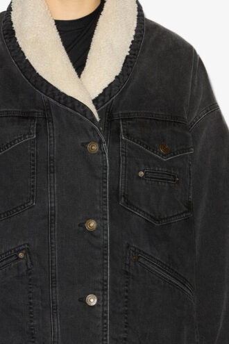 Chaqueta de denim y piel sintética Pimia