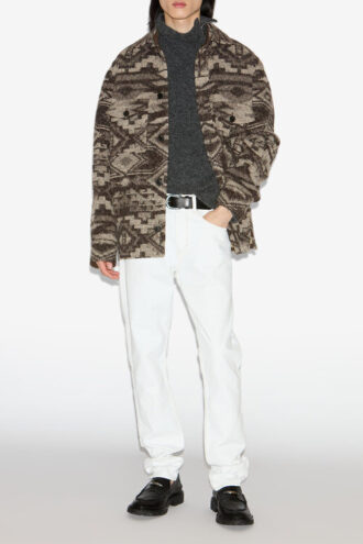 Chaqueta de mezcla de lana estampada Kervon