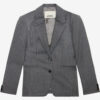Chaqueta de traje de lana virgen a rayas Reva Chaqueta de traje de lana virgen a rayas Reva