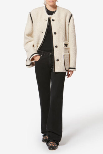 Chaqueta de tweed bouclé de lana Maylin