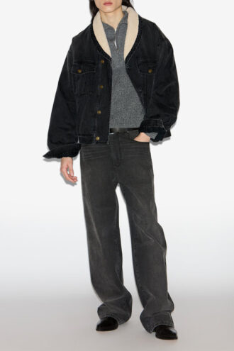Chaqueta Jackson de denim y piel sintética Chaqueta Jackson de denim y piel sintética