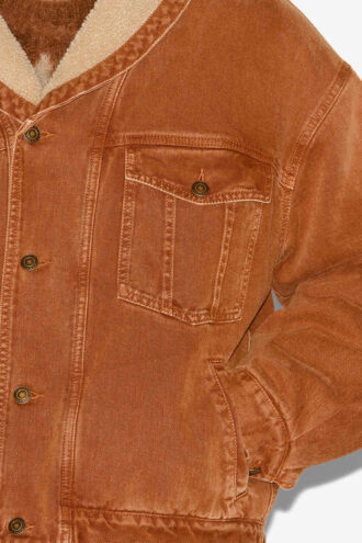 Chaqueta Jackson de denim y piel sintética Chaqueta Jackson de denim y piel sintética