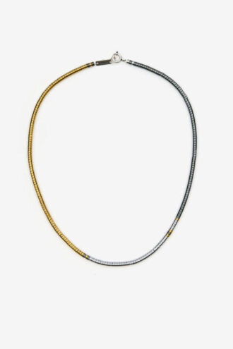 Collar Lenno de piedra natural y latón