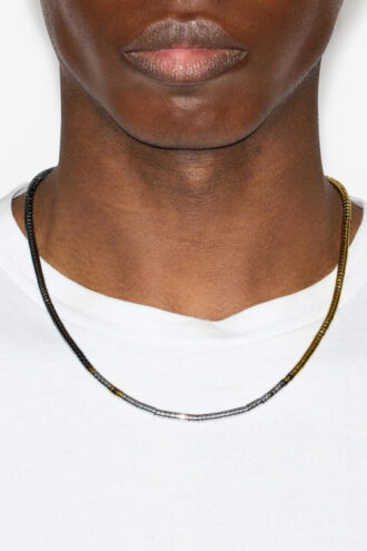 Collar Lenno de piedra natural y latón