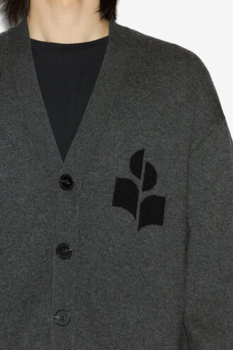 Cárdigan Curtis de lana y algodón con logotipo