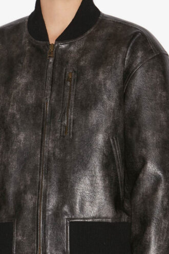 Crisley Chaqueta bomber de piel sintética