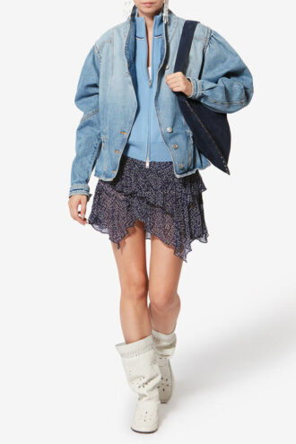 Falda corta estampada de muselina Lolita