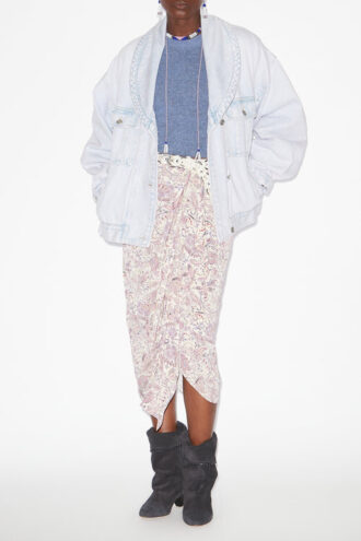 Falda drapeada estampada Zaine