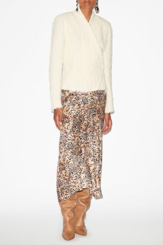 Falda midi Lisanne de seda estampada