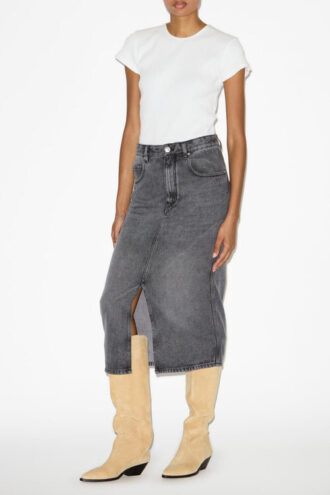 Falda midi Tilauria en denim fino Falda midi Tilauria en denim fino