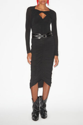 Falda midi Vicky de jersey fruncido