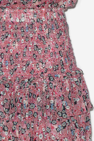 Falda Naomi de voile de algodón estampado fruncido