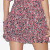 Falda Naomi de voile de algodón estampado fruncido Falda Naomi de voile de algodón estampado fruncido